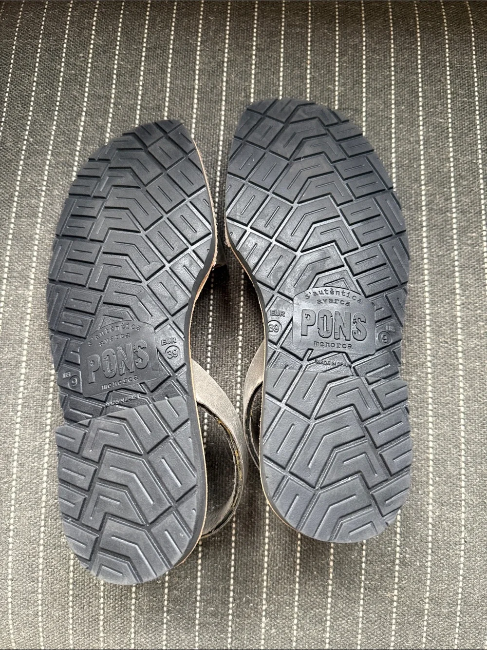 PONS Avarcas Classic Style Women’s Gray Leather Sandals Size 8-9 NWOT Menorcan